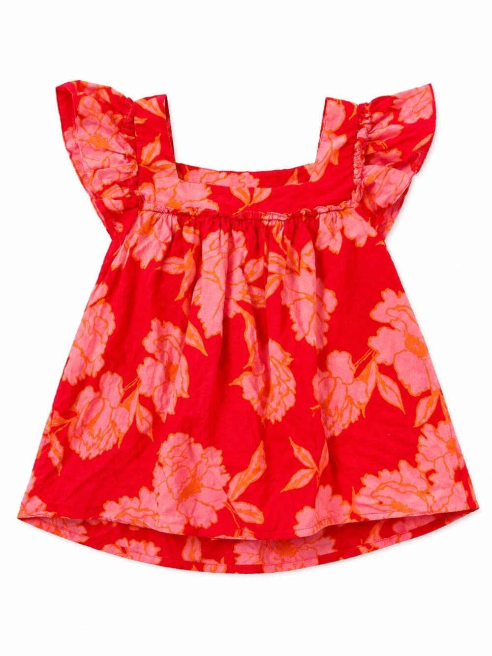 Olivaceous Pink Floral Off Shoulder Smocked Ruffle Blouse Size M